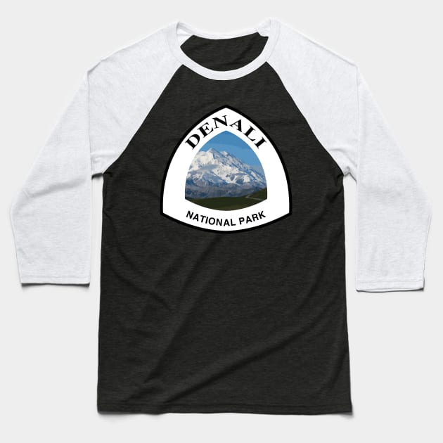 Denali National Park shield Baseball T-Shirt by nylebuss
